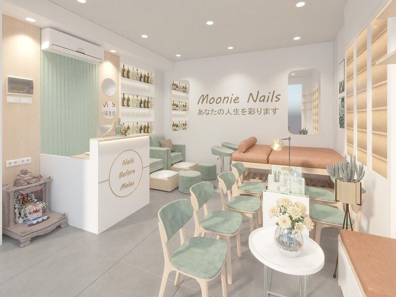 thiết kế tiệm nail đơn giản đẹp