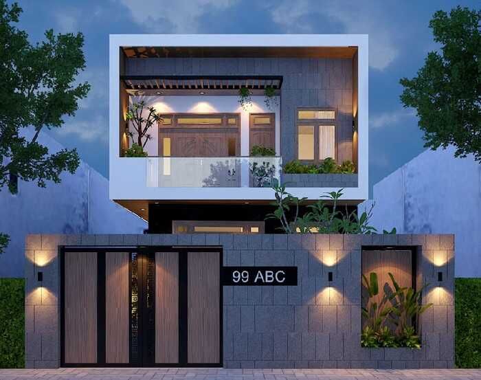 mẫu thiết kế nhà đẹp 7x20m